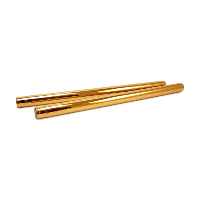 Custom Cycle Engineering CC Eng. 39mm Fork Tubes, TNC Gold. 24-1/4" OAL – 1988–2018 XL Sportster; 1987–1994 FXR…