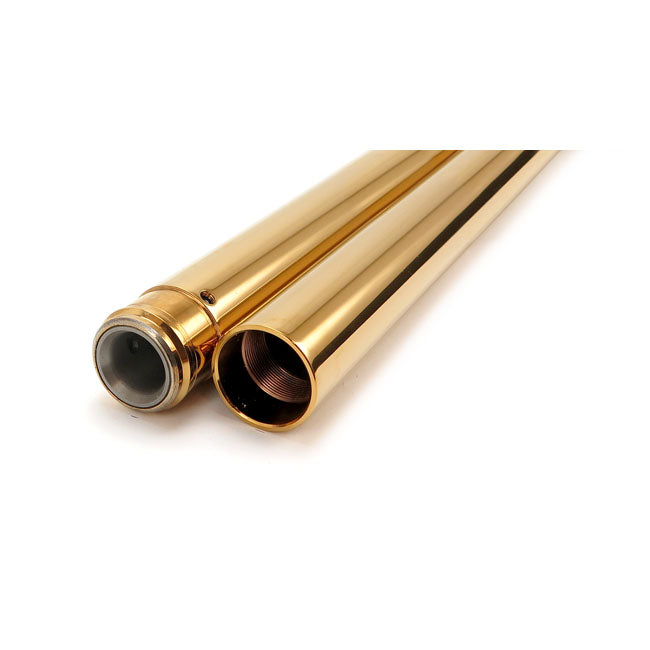Custom Cycle Engineering CC Eng. 41mm Fork Tubes, TNC Gold. 20-1/4" OAL – 2000–2017 Softail; 2000–2005 FXDWG…