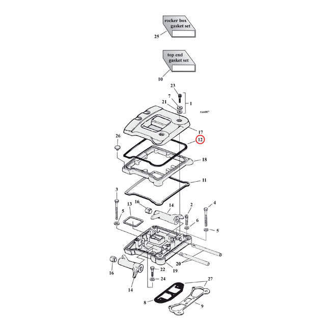 Cometic Upper Rocker Cover Gasket. Cork – 1984–1991 Big Twin