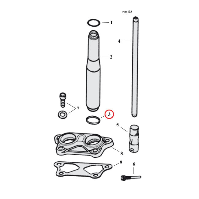 Cometic Pushrod Cover. Lower – 2004–2022 XL Sportster; 2008–2012 XR1200