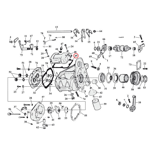 Cometic Gasket Transmission Top Cover. .031" Fiber – 1999–2005 Dyna