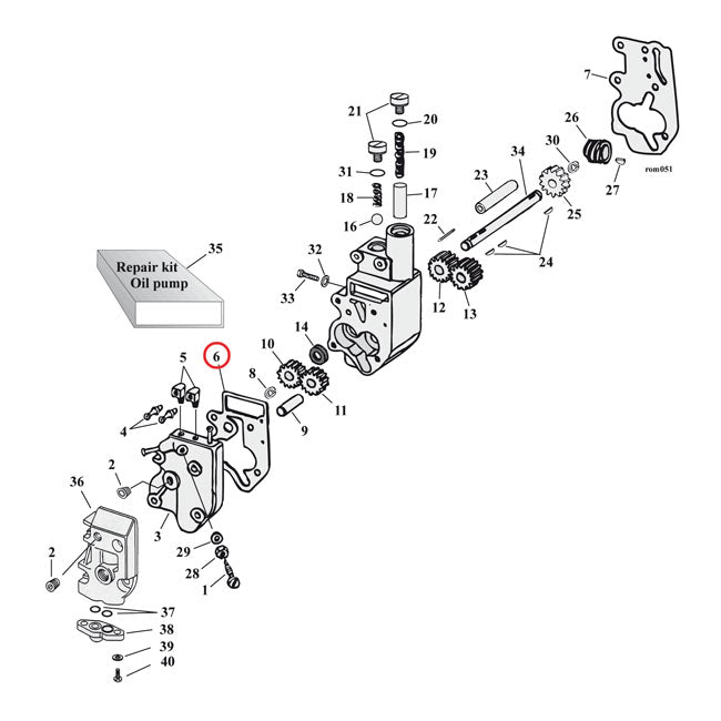 Cometic Oil Pump Body to Cover Gasket. .010" Fiber – L1980–1991 Big Twin