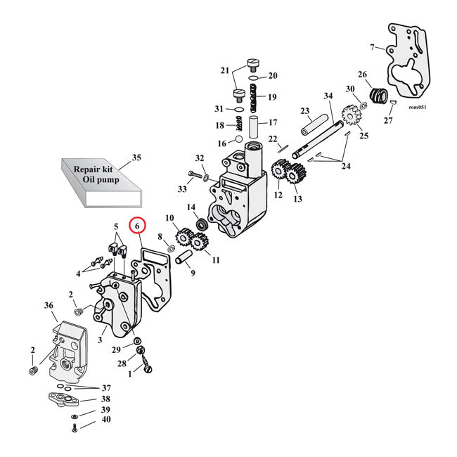 Cometic Oil Pump Body to Cover Gasket. Fiber – 1992–1999 Evo Big Twin