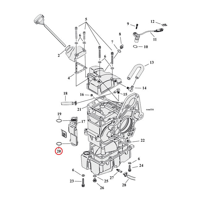 Cometic Transm. Dipstick Cover. Lower – 1991–1998 Dyna