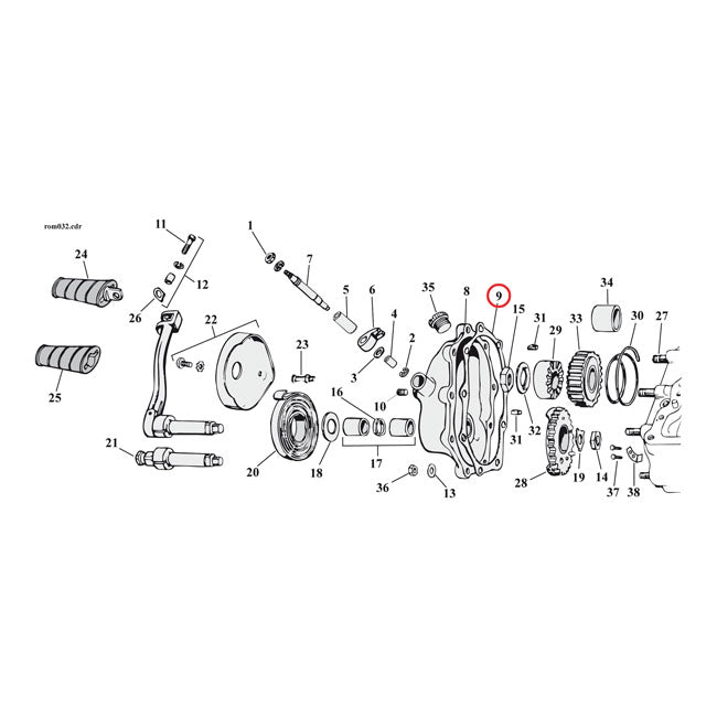 Cometic Gasket Transmission End Cover. Fiber – 1936–1986 4-Speed Big Twin
