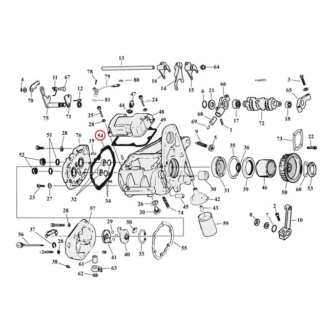 Cometic Transmission Bearing Housing Gasket. Fiber – 1980–1999 5-Speed Big Twin