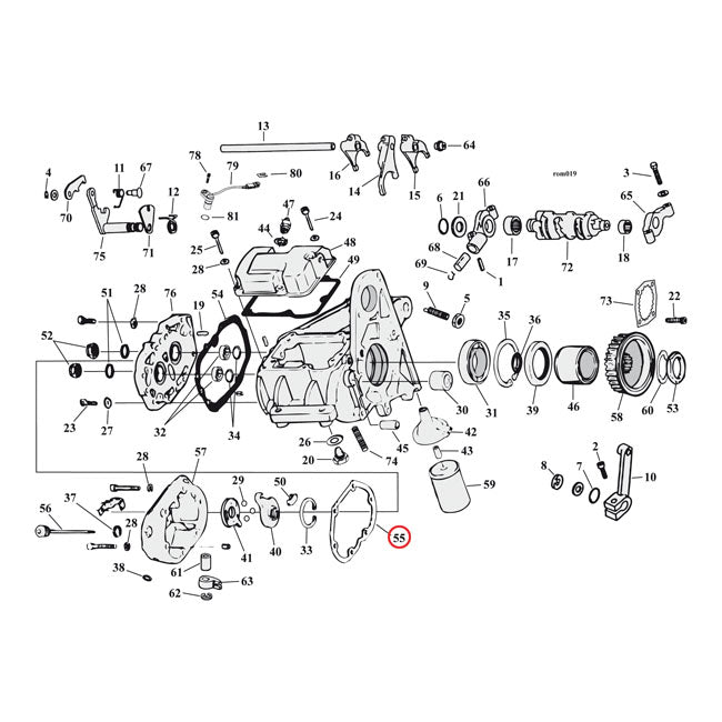 Cometic Gasket Transmission End Cover. Fiber – 1980–1986 FLT/Touring; FXR