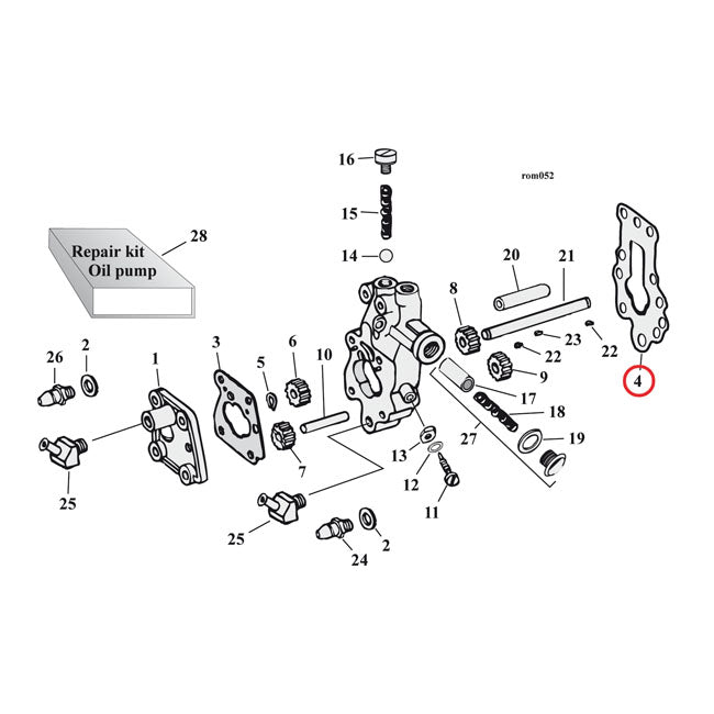 Cometic Oil Pump Body to Case Gasket. Fiber – 1941–1967 Big Twin