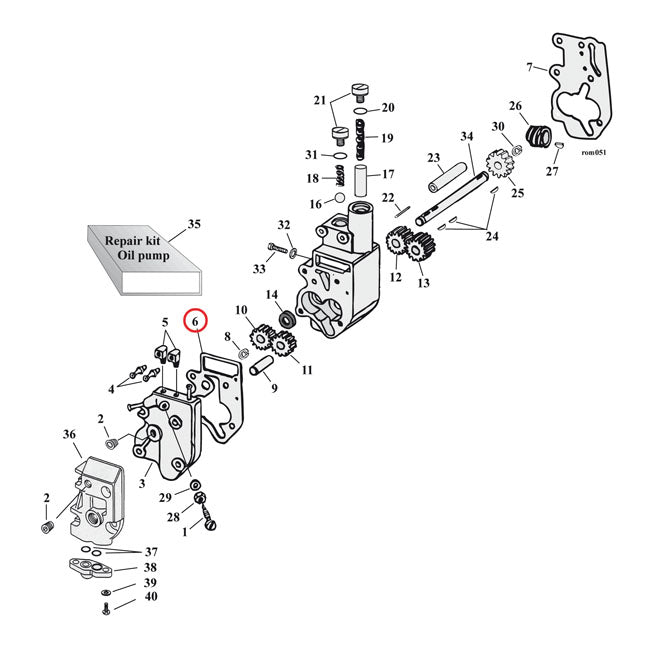 Cometic Oil Pump Body to Cover Gasket. .010" Fiber – 68-E80 Big Twin