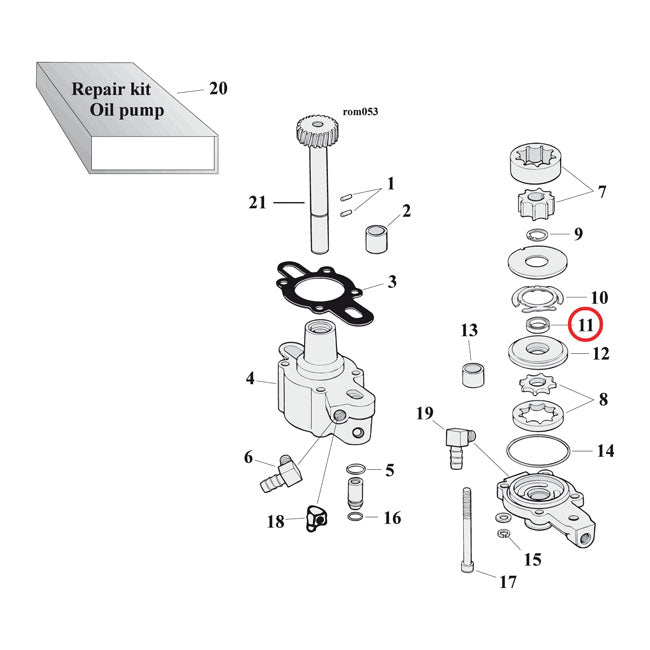 Cometic Oil Pump Outer Plate Seal. Metal OD – 1977–1990 XL Sportster