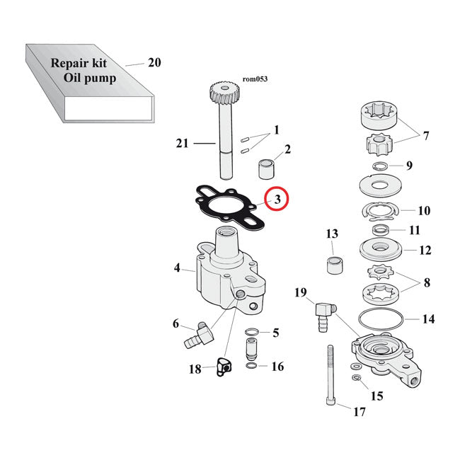 Cometic Oil Pump Body to Case Gasket. Paper – 1977–1990 XL Sportster
