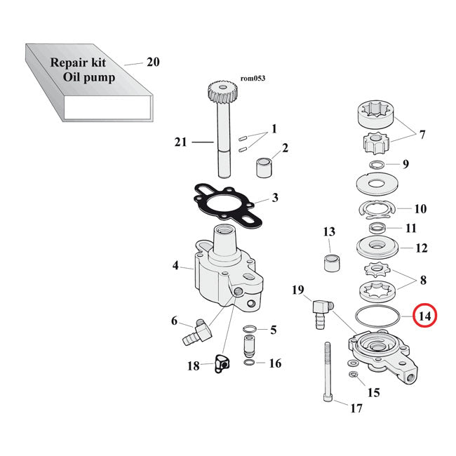 Cometic Oil Pump Body to Cover O-ring – 1977–1990 XL Sportster
