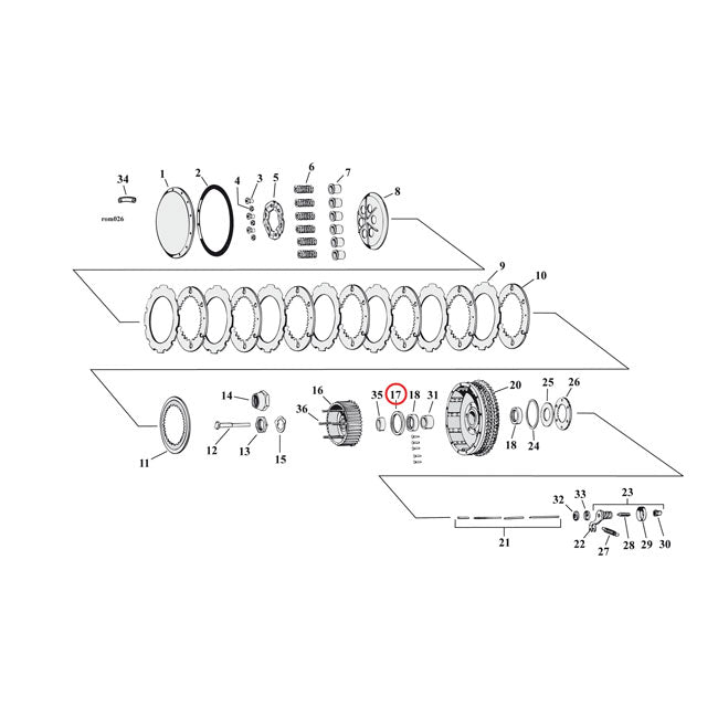 Cometic Oil Seal Clutch Hub. Rubber OD – L1957–1966 XL Sportster; 1967–1969 XLCH