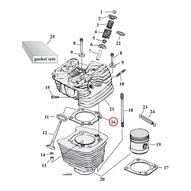 Cometic Cylinder Head Gasket Set. 4.00" .040" MLS – 1984–1999 Evo Big Twin (S&S & TP 4" Big…