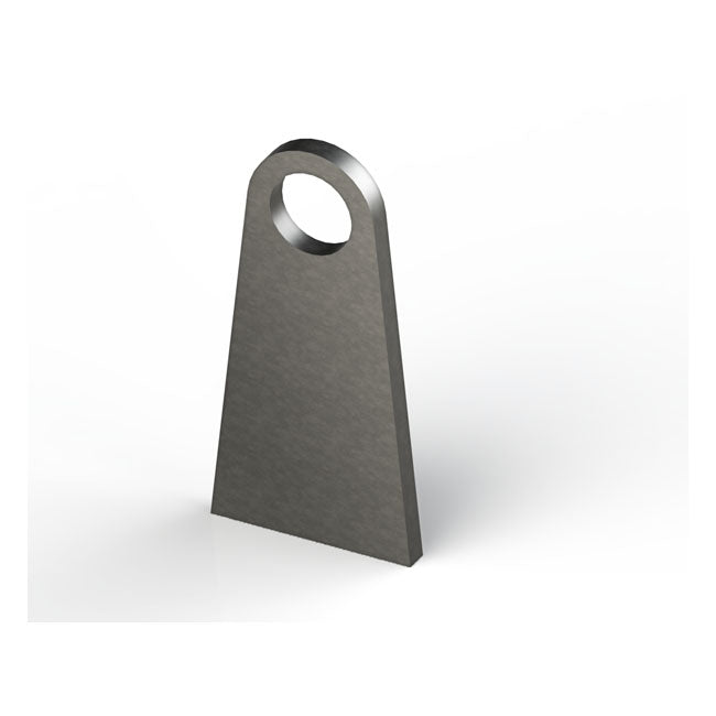 Laser Cut Steel Mounting Tab S235 JR3 Steel, 6mm Thick, B= 50mm, L= 100mm For Single Grommet
