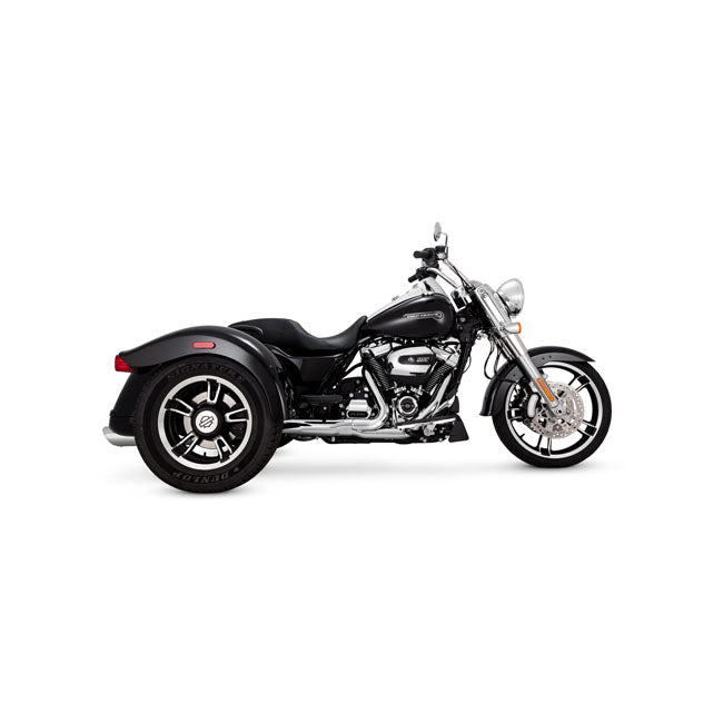 Vance & Hines 4" Twin Slash Round Slip-on Mufflers. Chrome – 2017–2025 FLRT Freewheeler Trike…