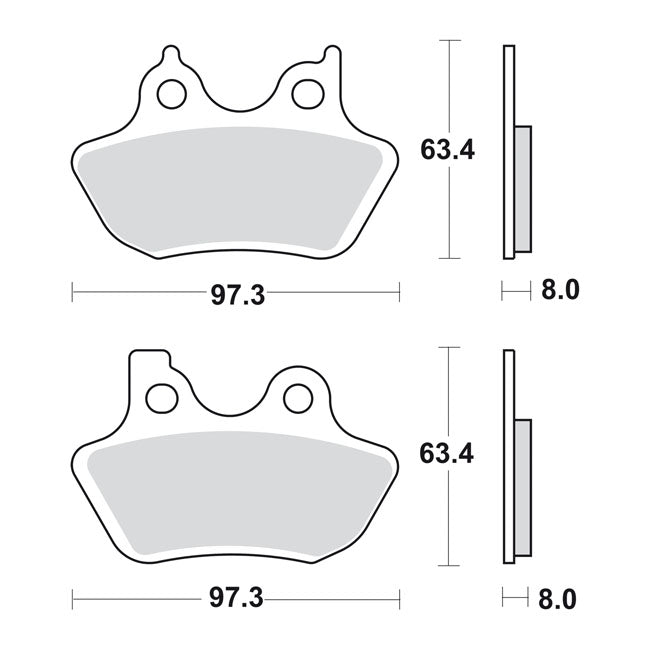 Sbs Brake Pads. Street Excel Sinter – Front/Rear: 2000–2007 Big Twin…