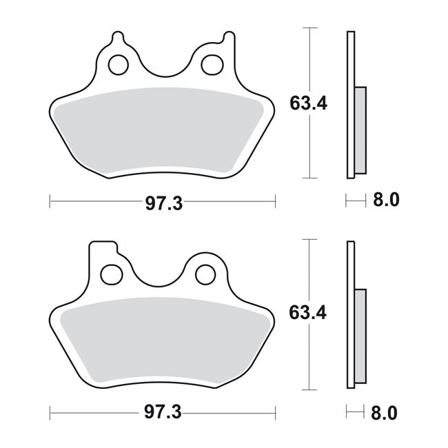 Sbs Brake Pads. Street Carbon Tech (Organic) – Front/Rear: 2000–2007 Big Twin…