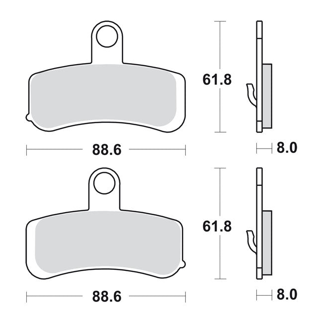 Sbs Brake Pads. Street Excel Sintered – Front: 2008–2014 Softail; 2008–2017 Dyna