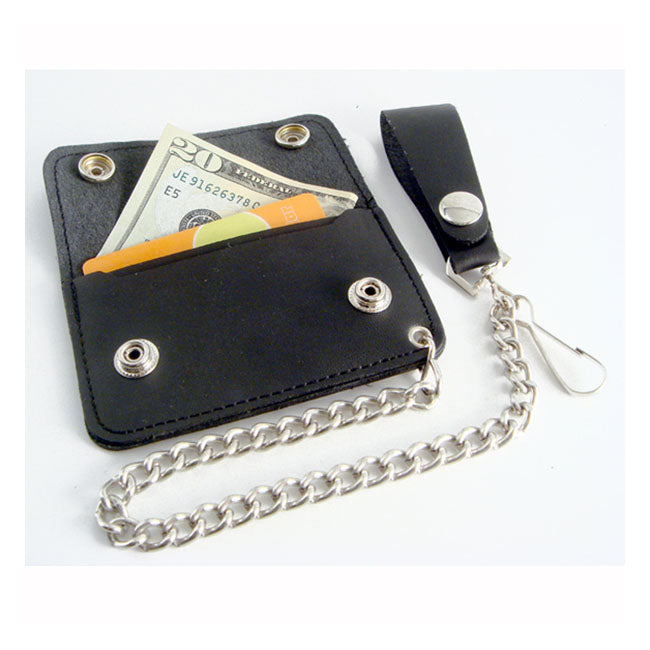Amigaz Black Leather Biker Chain Wallet Jr