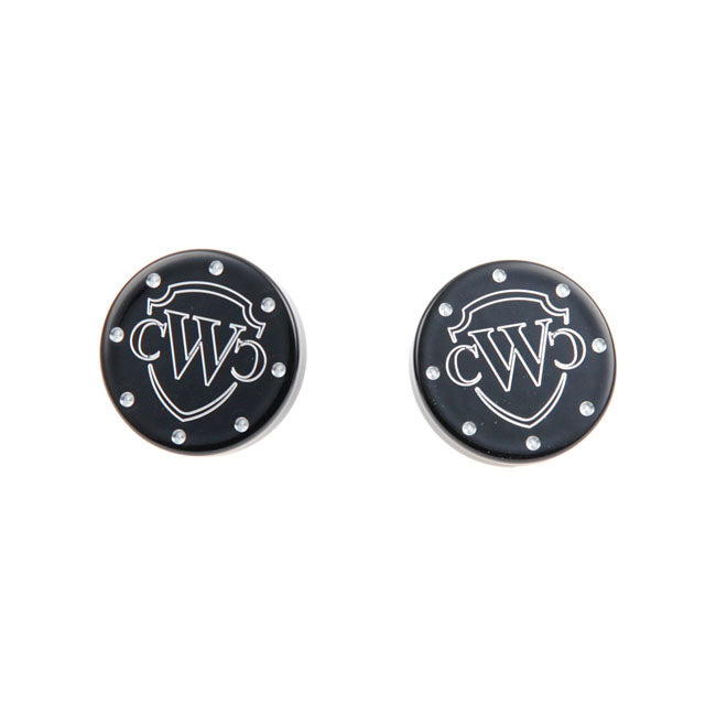 Cult-Werk Front Axle Cover Kit. Gloss Black with Logo – 2018–2025 Softail