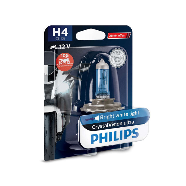 Philips CrystalVision Ultra Moto Headlamp Bulb H4