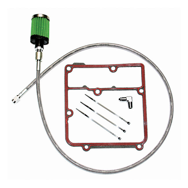 Feuling Oil Tank Breather Kit. Polished. Dyna – 1999–2005 Dyna