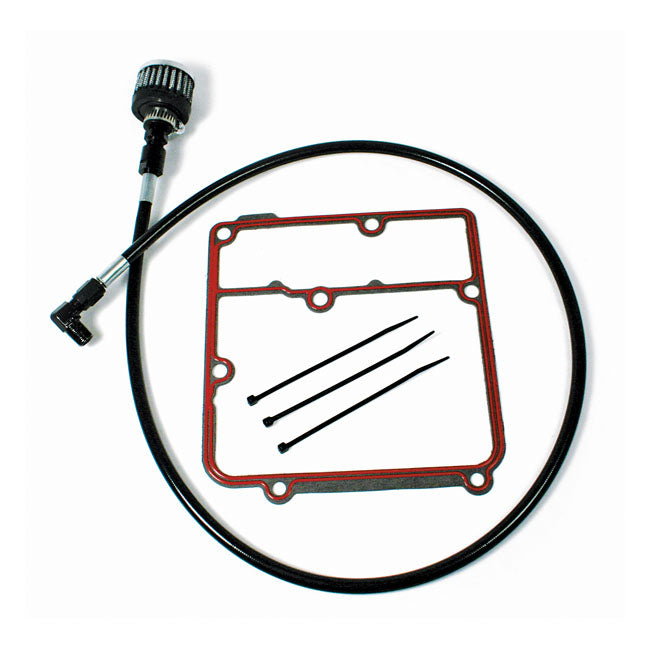 Feuling Oil Tank Breather Kit. Black. Dyna – 1999–2005 Dyna