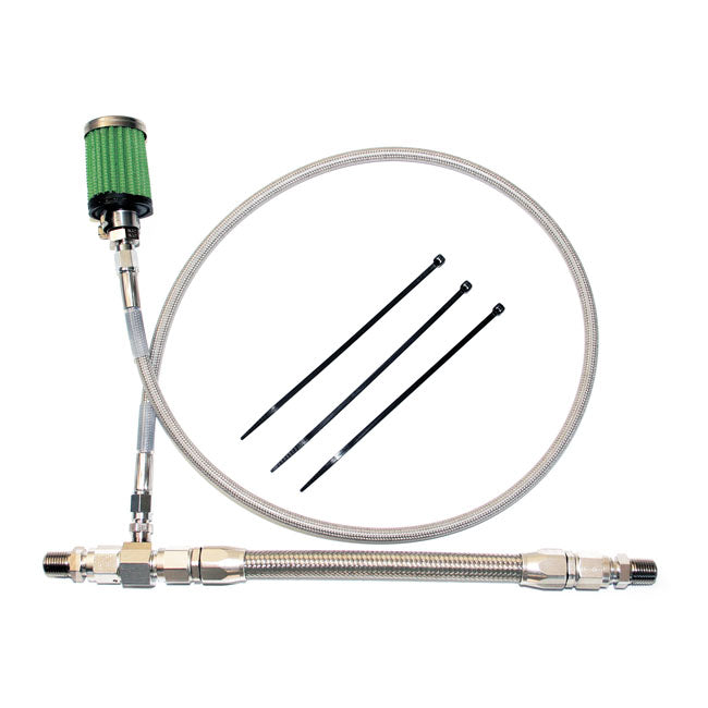 Feuling Oil Tank Breather Kit. Polished. Touring – 2002–2006 FLT/Touring