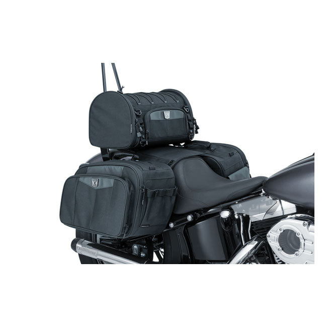 Kuryakyn Momentum Outrider Throw-over Saddlebags. Black – Universal