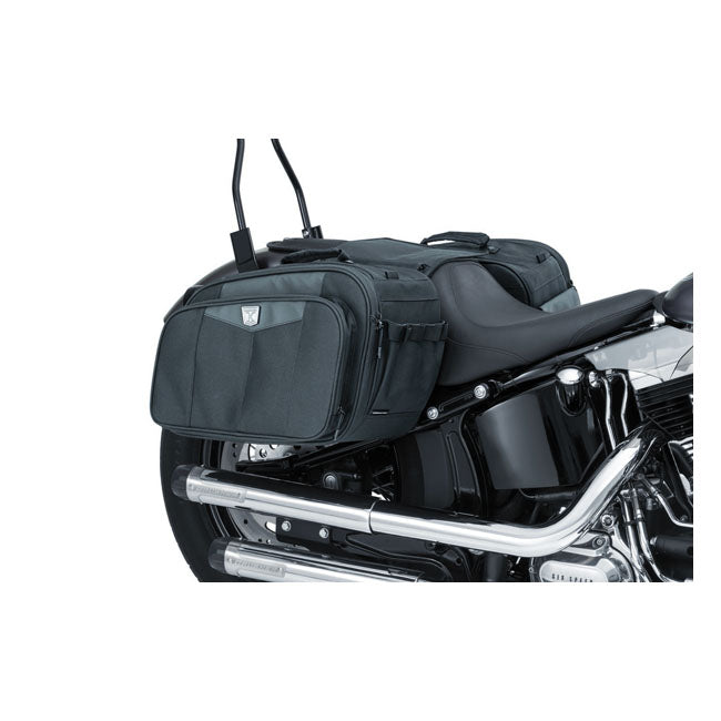 Kuryakyn Momentum Outrider Throw-over Saddlebags. Black – Universal