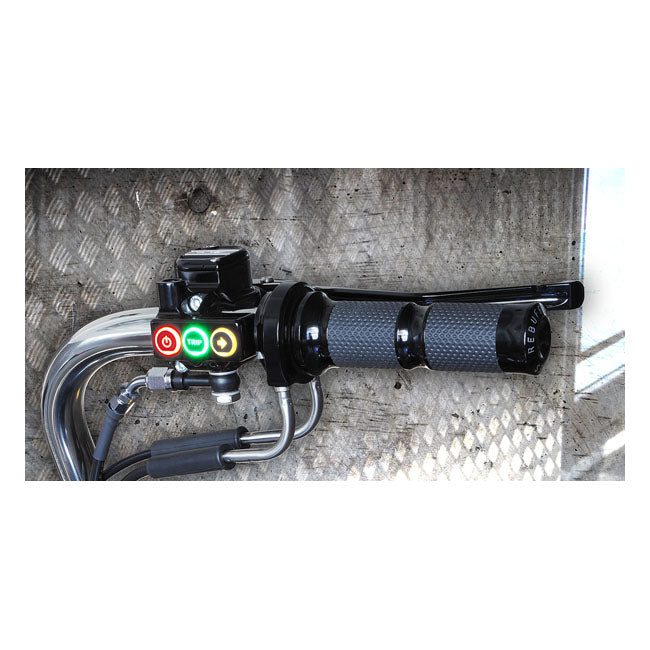 Rebuffini Rr90 Radial Handlebar Control Set Black for 11-17 Softail, 12-17 Dyna. (With Key-Type Ignition Switch)