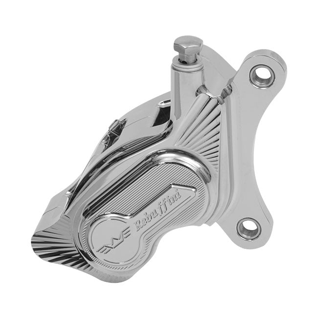 Rebuffini Kerio 4-P Brake Caliper Axial Front Right for 84-99 FLST; 97-99 FXST (Excl. FXSTS); 84-99 FXR, FXD, FXDWG (Excl. FX With Wire Wheels); 84-99 XL (Excl. Wire Wheels); 84-99 Flt, FLH Models