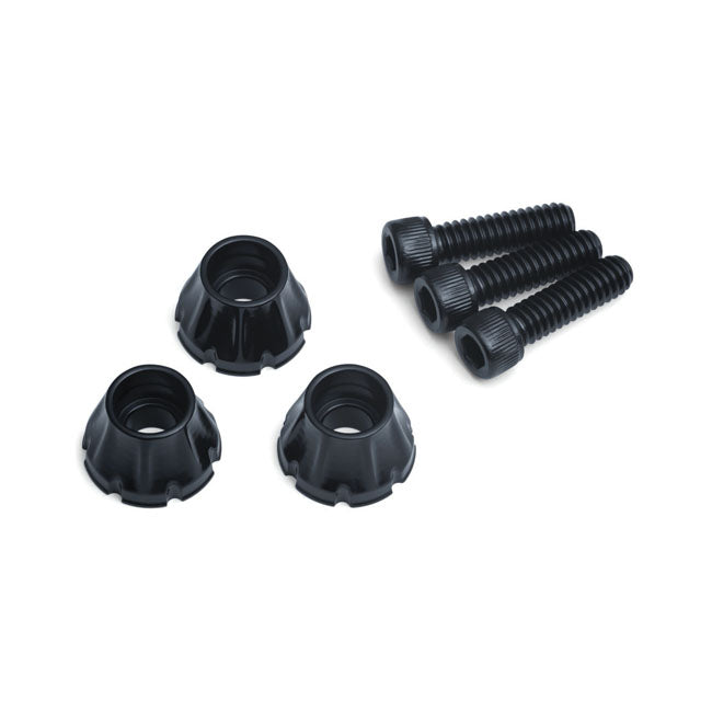Kuryakyn Decorative Windshield Screws In Gloss Black For Harley-Davidson 1996-2013 Electra Glides, Street Glides & Trikes