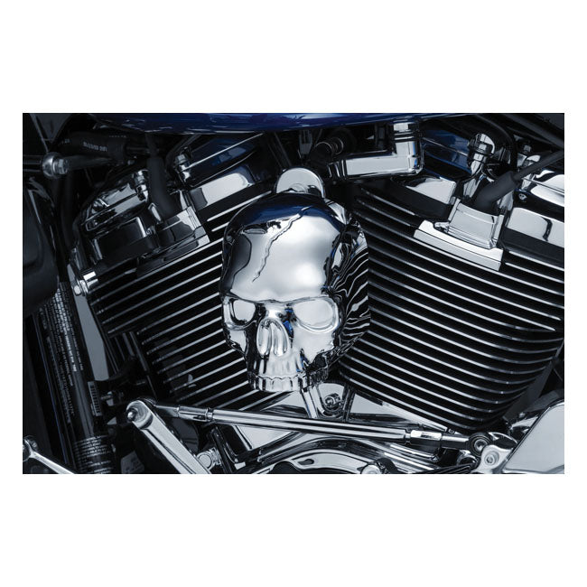 Kuryakyn Skull Horn Cover. Chrome – 2017–2025 Big Twin with Stock…