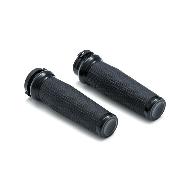 Kuryakyn Thresher Grips. Satin Black – 1996–2022 H-D with Dual Throttle Cables