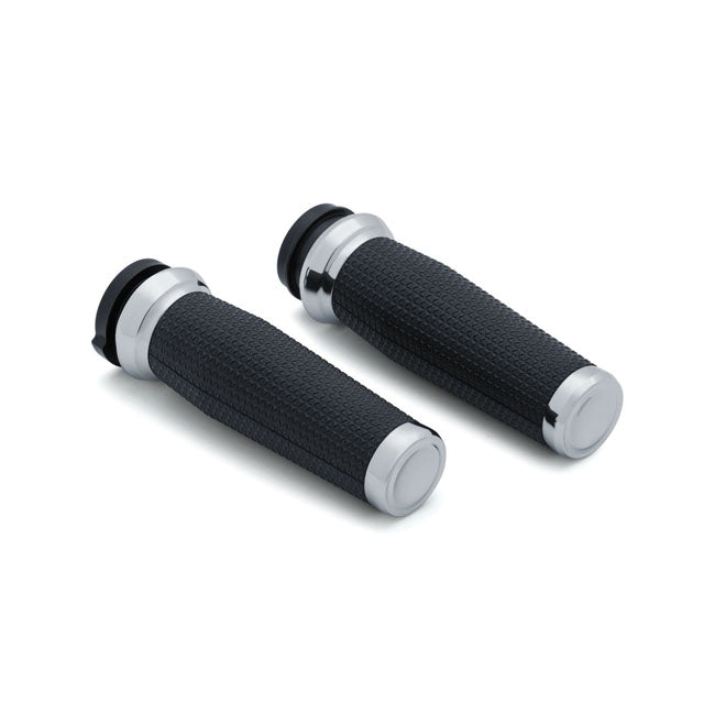 Kuryakyn Thresher Grips. Chrome – 2008–2025 H-D with E-throttle