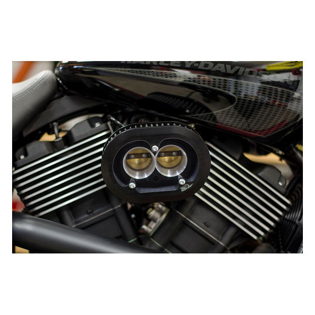 Street Rod Hi Flow Air Cleaner Kit. Black Part 568403