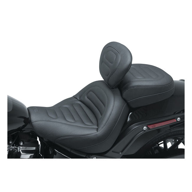 Mustang Standard Touring Solo Seat. With Rider Backrest – Softail Fat Bob: 2018–2020 Softail FXFB…