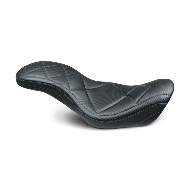 Mustang Super Tripper Seat Black Carbon – 2014–2017 Dyna FXDF Fat Bob