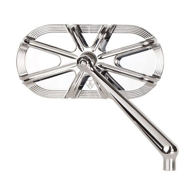 Arlen Ness 10-Gauge Caged Mirror Right Hand Chrome – Incl Hardware for Harley; Indian; Metric…
