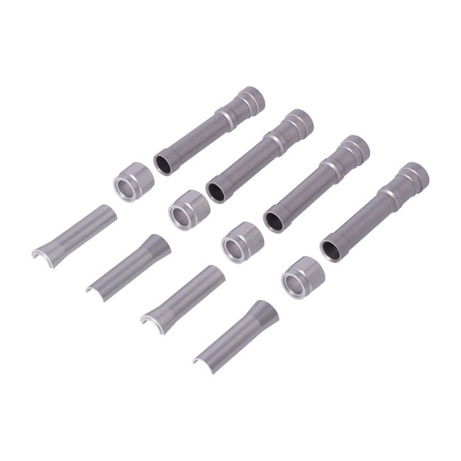 Dippert Shovel Aluminum Pushrod Cover Set. Silver – 1966–1984 Shovelhead