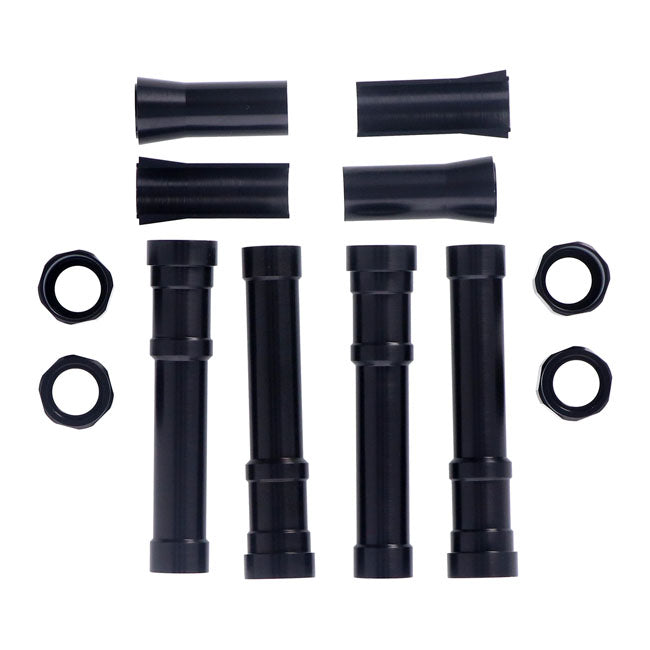 Dippert Panhead Aluminum Pushrod Cover Set. Black – 1948–1965 PANHEAD