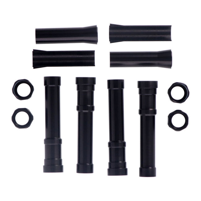 Dippert Shovel Aluminum Pushrod Cover Set. Blsck – 1966–1984 Shovelhead
