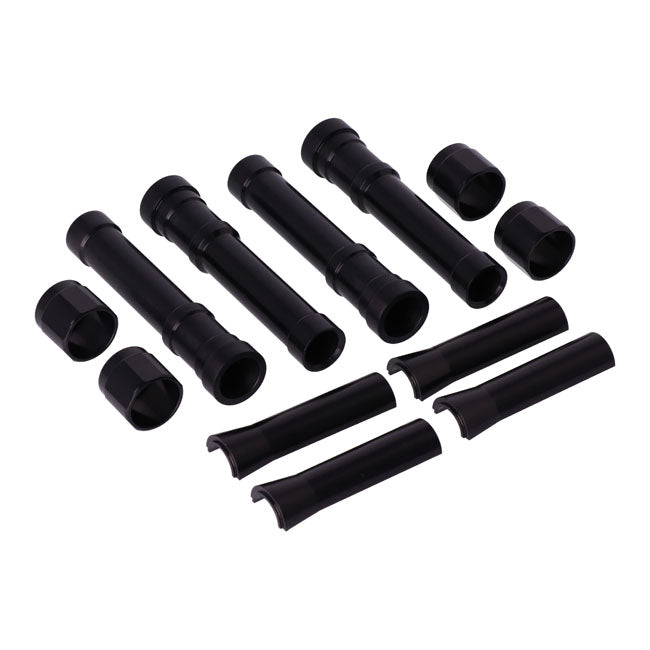 Dippert Shovel Aluminum Pushrod Cover Set. Blsck – 1966–1984 Shovelhead