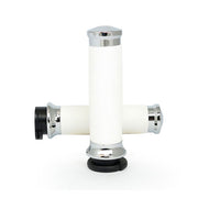 Avon Grips Avon Custom Contour Grips, Chrome/White – 1996–2022 H-D with Dual Throttle Cables
