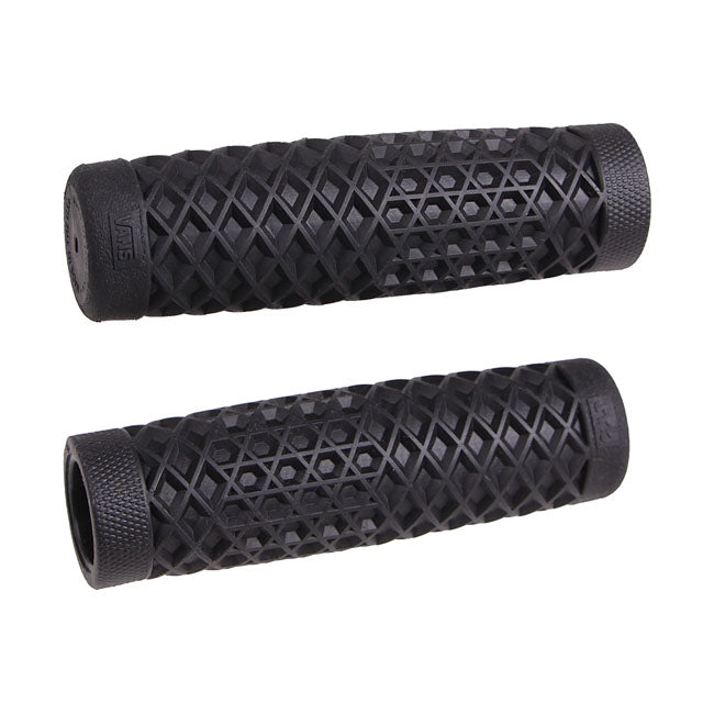 ODI Vans/Cult, Waffle Grips 1'''' (25mm), Black – 1974–2025 H-D with 1" Diameter Grip Area