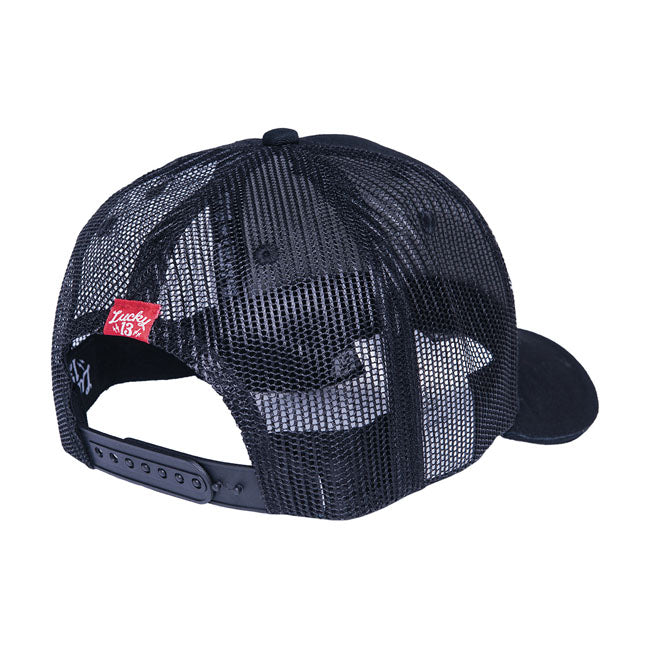 Lucky 13 Fast & Loud Adj Trucker Cap Black – One Size Fits Most