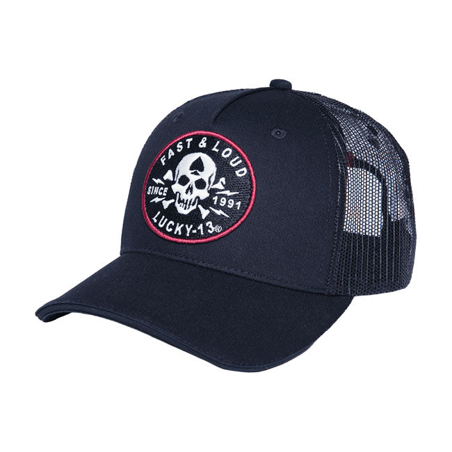 Lucky 13 Fast & Loud Adj Trucker Cap Black – One Size Fits Most