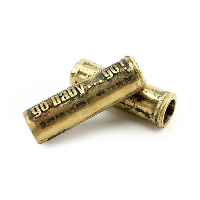 Wannabe Choppers Casted Grips "Go Baby…Go" Brass 1" – 1" (25.4mm) Bars